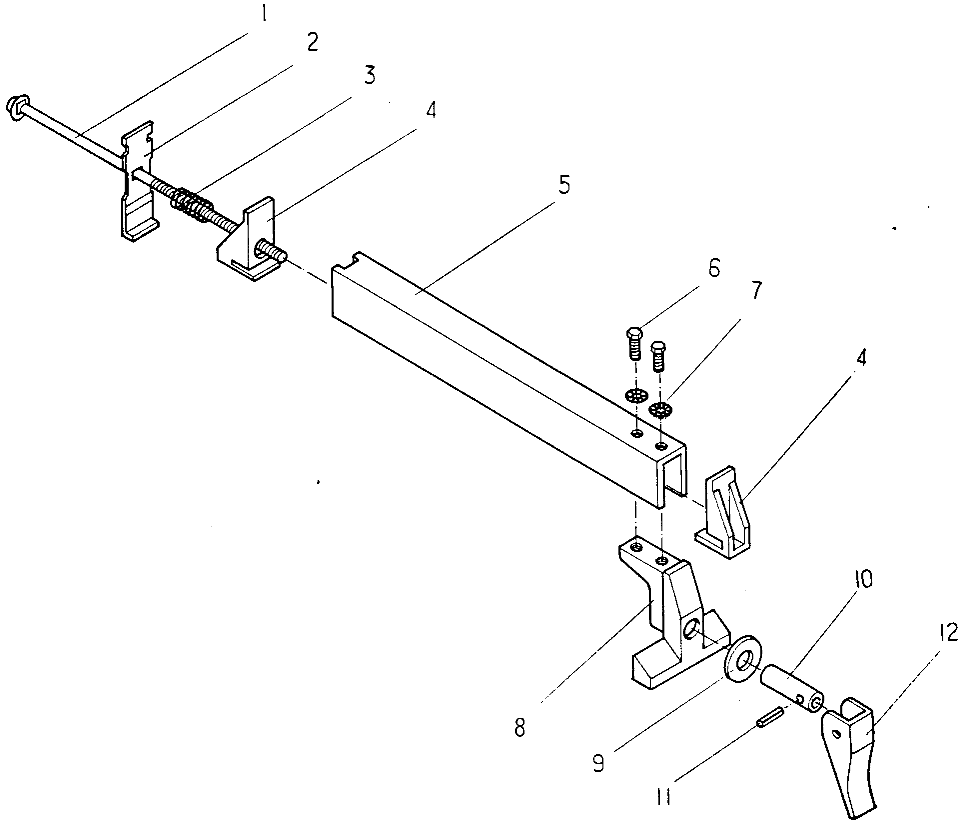 Default Diagram and Parts List for BS7010 Type 1 Black and Decker Band Saw